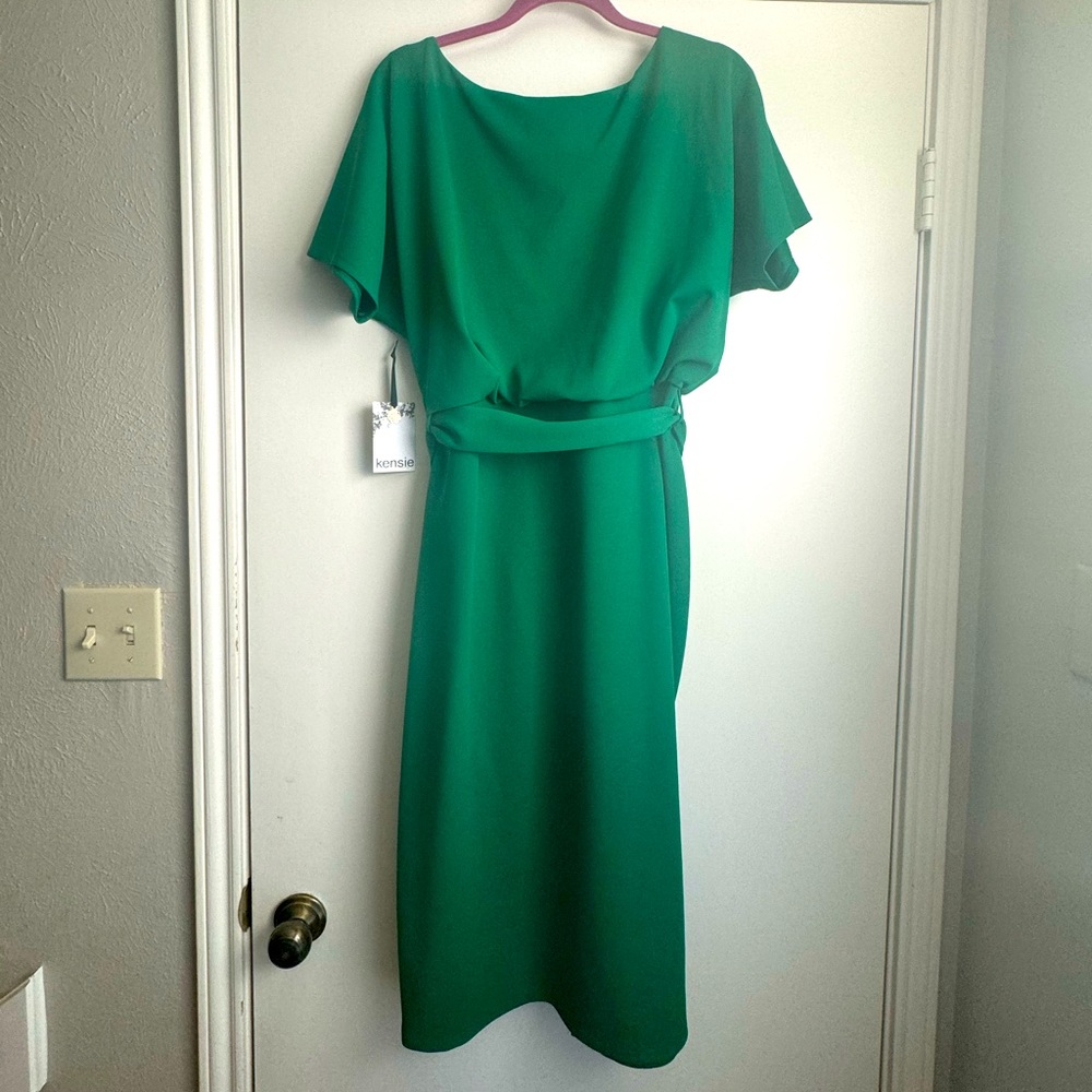 Kensie Boatneck Dress with Tie